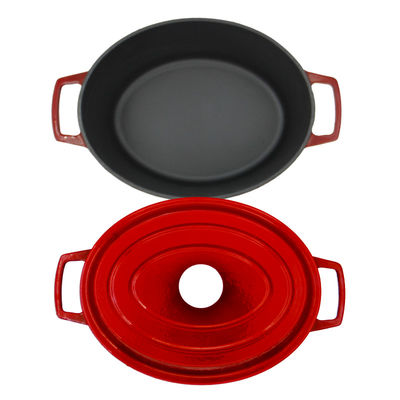 Προσαρμοσμένο Casserole χυτοσιδήρου ωοειδές Casserole επιστρώματος σμάλτων με το καπάκι