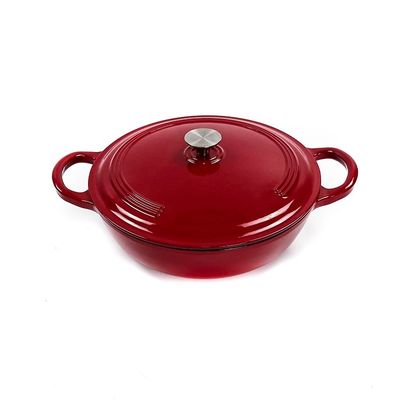 Ματ κόκκινο Casserole χυτοσιδήρου ωοειδές πιάτο φούρνων σμάλτων για όλη την κορυφή γυαλιού