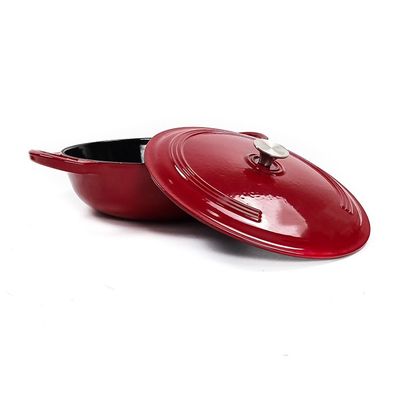 Άσπρο Casserole χυτοσιδήρου Casserole σμάλτων πιάτο όλη η κορυφή γυαλιού