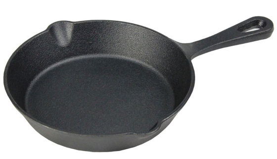 Τηγάνι Skillet χυτοσιδήρου 6/8/10 ίντσας με τη μακριά λαβή για το σπίτι και υπαίθριος