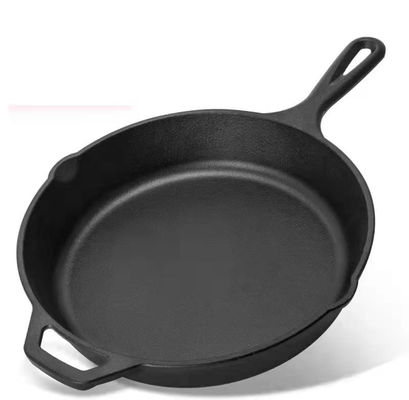 Τηγάνι Skillet χυτοσιδήρου 6/8/10 ίντσας με τη μακριά λαβή για το σπίτι και υπαίθριος
