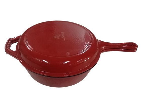 Casserole χυτοσιδήρου συνήθειας 3.2Qt που τηγανίζει παν BSCI/SGS/ISO9001