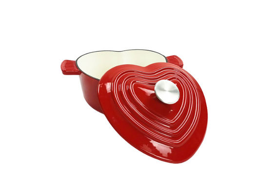 Διαμορφωμένο καρδιά Casserole μετάλλων επίστρωμα σμάλτων πιάτων με τις δίπλευρες λαβές