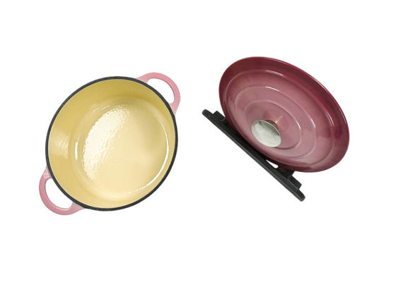 Πορφυρό ντυμένο σμάλτο Casserole χυτοσιδήρου με το καπάκι κανένα καρύκευμα