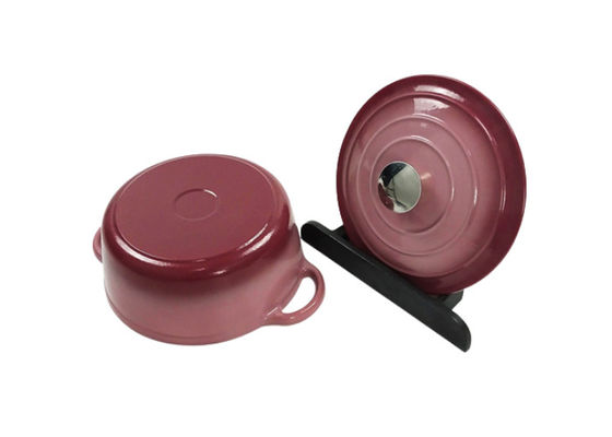 Πορφυρό ντυμένο σμάλτο Casserole χυτοσιδήρου με το καπάκι κανένα καρύκευμα