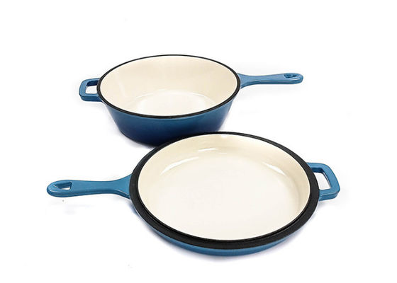 2 σε 1 Casserole χυτοσιδήρου σμάλτο Skillet που ντύνεται 3,2 τέταρτο γαλλονιού