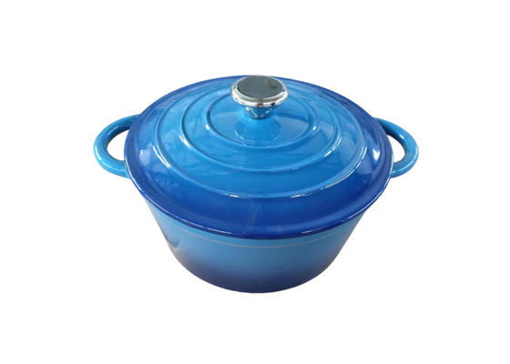 Μπλε Casserole σμάλτων πιάτο με το καπάκι για όλη τη σόμπα 3.8/5/5.3kg