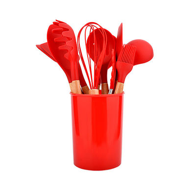 Εξαρτήματα Cookware κουζινών σιλικόνης βαθμού τροφίμων που μαγειρεύουν τα εργαλεία που τίθενται με τις φυσικές λαβές