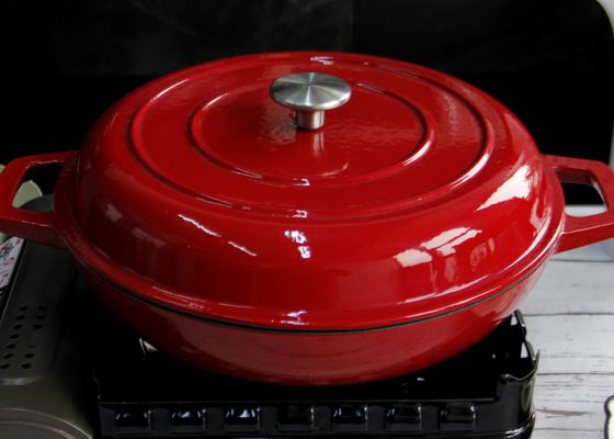 Σμαλτωμένο αξιόπιστο Casserole χυτοσιδήρου δοχείο 29/31cm σούπας χυτοσιδήρου