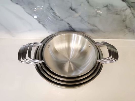Βαθμός τροφίμων συνόλων Cookware ανοξείδωτου αγκίδων 304 δοχείο ανοξείδωτου