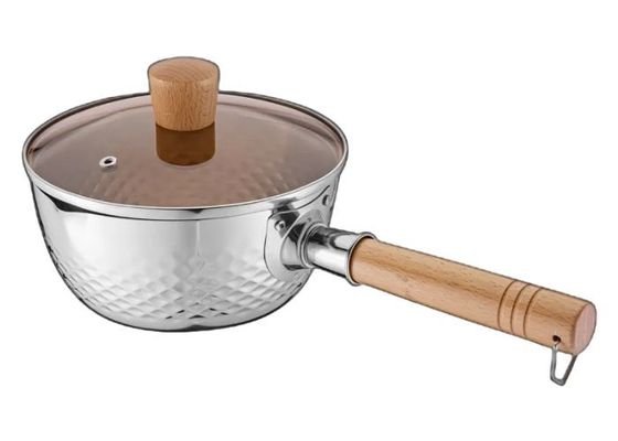 το ανοξείδωτο Cookware 20/22cm θέτει την κατσαρόλλα ανοξείδωτου 304 με το καπάκι γυαλιού