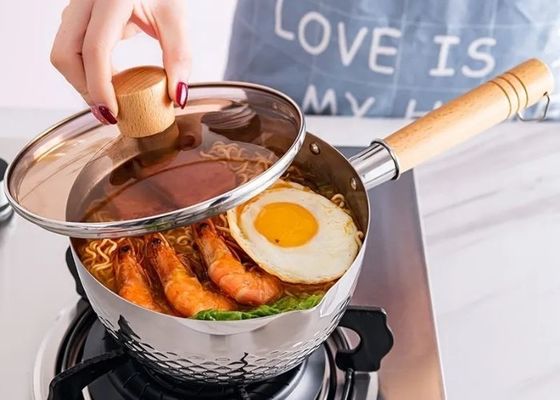 το ανοξείδωτο Cookware 20/22cm θέτει την κατσαρόλλα ανοξείδωτου 304 με το καπάκι γυαλιού