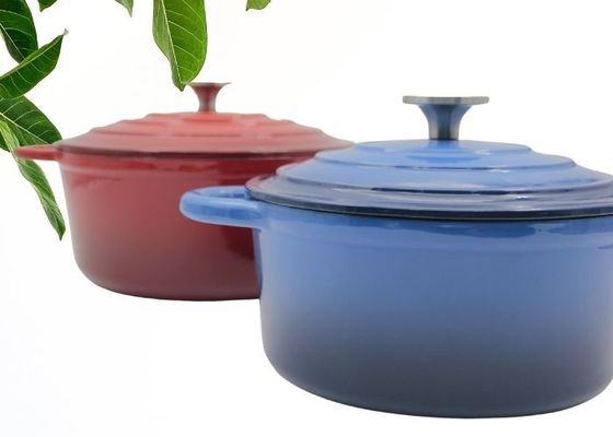 Πορφυρό ντυμένο σμάλτο Casserole χυτοσιδήρου με το καπάκι κανένα καρύκευμα