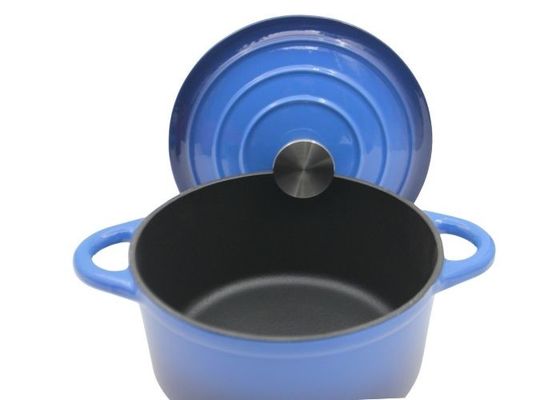 Μπλε Casserole σμάλτων πιάτο με το καπάκι για όλη τη σόμπα 3.8/5/5.3kg