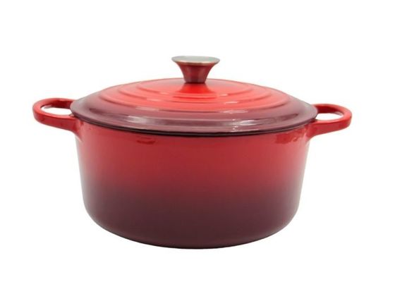Πορφυρό ντυμένο σμάλτο Casserole χυτοσιδήρου με το καπάκι κανένα καρύκευμα