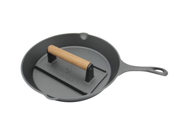 Στρογγυλός χυτοσίδηρος Skillet προ-που καρυκεύεται: Τελειοποιήστε για το σπίτι που μαγειρεύει και υπαίθριο ψήνοντας 10 ίντσα/12 ίντσα στη σχάρα