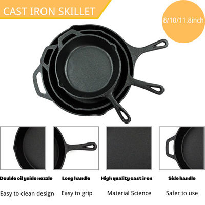 12 βαθύ Fryer μεγάλο Skillet χυτοσιδήρου ίντσας για τα οικογενειακά γεύματα