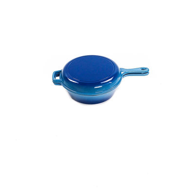 Σμαλτωμένα καπάκι Cookware χυτοσιδήρου BSCI SGS παν και Stew δοχείο 2 σε 1