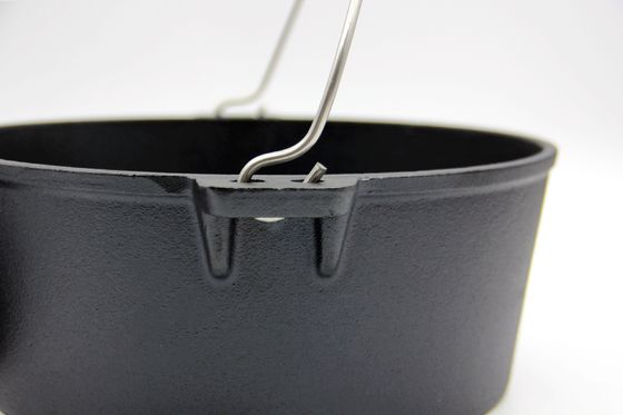 Προετοιμασμένη φωτιά από χυτοσίδηρο 6kg Ολλανδικός φούρνος με κάλυμμα - 5,5 λίτρα στρογγυλή κατσαρόλα από χυτοσίδηρο για εξωτερική μαγειρική, σόμπα και χρήση φούρνου