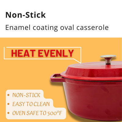Stew σιδήρου σμάλτων δοχείο 4.5L/λαβές 6.8L δύο για το σκεύος για την κουζίνα