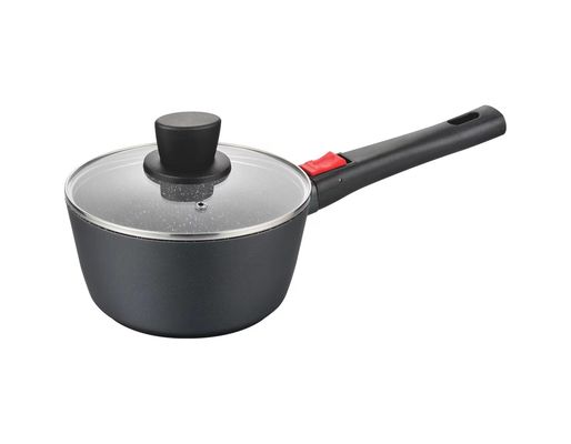 Μεγάλο βαθύ πιάτο Aluminumpot 28cm με το Μαύρο καπακιών γυαλιού