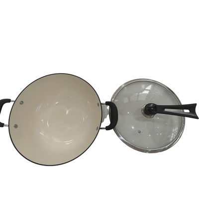 Κλασικός χυτοσίδηρος 11Inch κινεζικό Wok παν Skillet με τη μετακινούμενη λαβή σιλικόνης