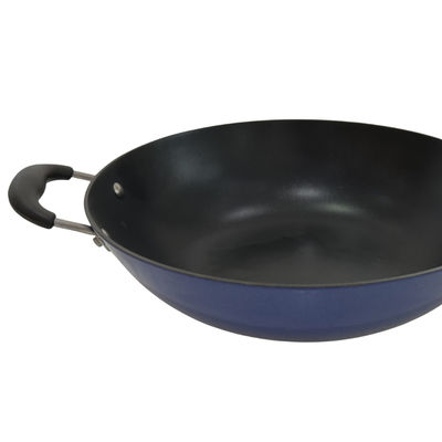 Χυτοσίδηρος ασφαλίστρου 13Inch Skillet κινεζικό Wok με το μετριασμένα καπάκι και μη το ραβδί γυαλιού