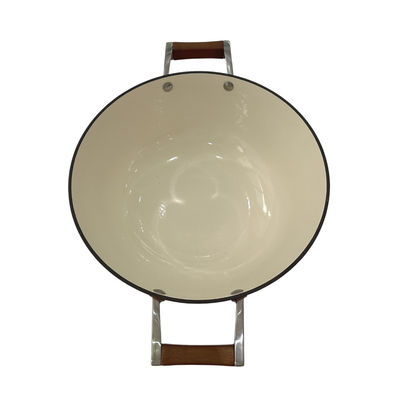 15Inch χυτοσίδηρος Skillet κινεζικό Wok με τις ανθεκτικές λαβές βρόχων
