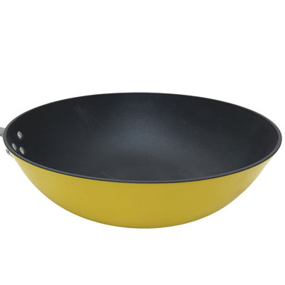 Χυτοσίδηρος ασφαλίστρου 13Inch Skillet κινεζικό Wok με το μετριασμένα καπάκι και μη το ραβδί γυαλιού