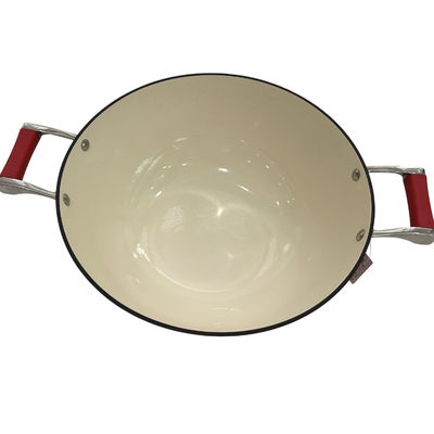 15Inch χυτοσίδηρος Skillet κινεζικό Wok με τις ανθεκτικές λαβές βρόχων