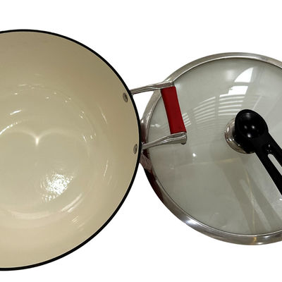 15Inch χυτοσίδηρος Skillet κινεζικό Wok με τις ανθεκτικές λαβές βρόχων