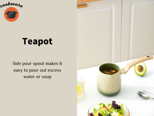 Teapot μη ραβδιών αργιλίου 30cm με τη μετακινούμενη βάση λαβών και επαγωγής