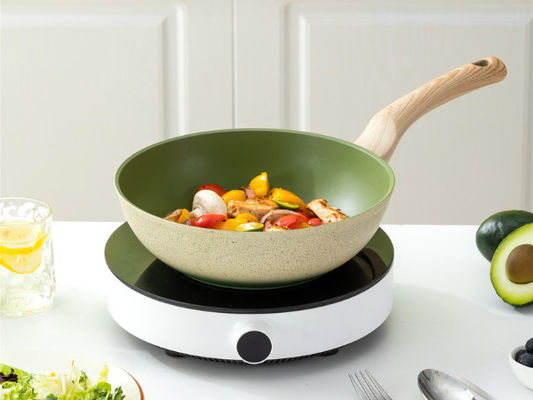 Τηγάνι Wok αργιλίου ασφαλίστρου με τις ανθεκτικές λαβές βρόχων