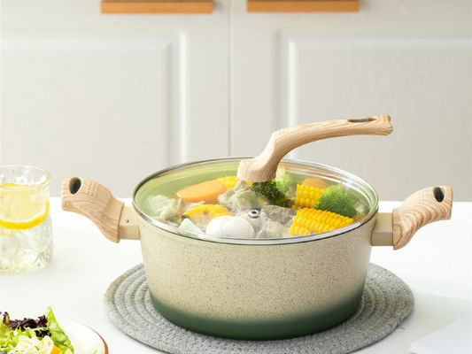 Casserole αργιλίου μη ραβδιών με το ενισχυμένο επίστρωμα και την αποσπάσιμη λαβή