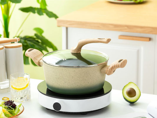Casserole αργιλίου μη ραβδιών με το ενισχυμένο επίστρωμα και την αποσπάσιμη λαβή