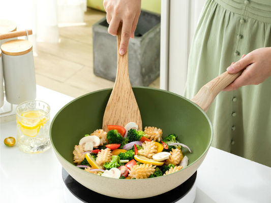Τηγάνι Wok αργιλίου ασφαλίστρου με τις ανθεκτικές λαβές βρόχων