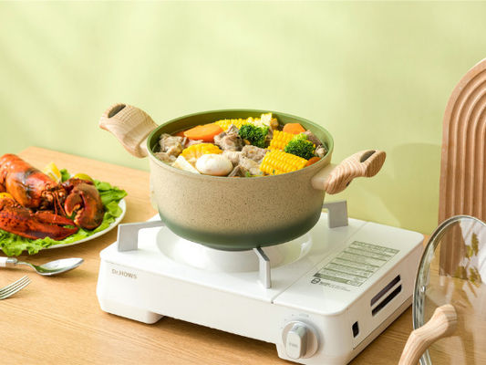 Casserole αργιλίου υψηλής επίδοσης παν μη ραβδί με τις ανθεκτικά στη θερμότητα λαβές και το καπάκι γυαλιού