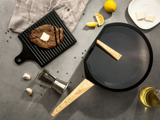 11Inch αργίλιο Cookware που τηγανίζει παν βαρέων καθηκόντων με τη βάση ανοξείδωτου
