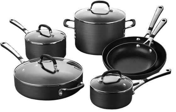 OEM Ατσάλινη κατσαρόλα &amp; τηγάνι 12 κομμάτια σύνολο