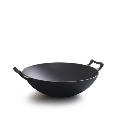 Βιντέο 32/36cm χυτοσίδηρο Wok με διπλά αυτιά