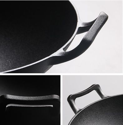 Βιντέο 32/36cm χυτοσίδηρο Wok με διπλά αυτιά