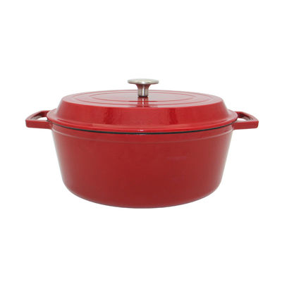Προσαρμοσμένο Casserole χυτοσιδήρου ωοειδές Casserole επιστρώματος σμάλτων με το καπάκι