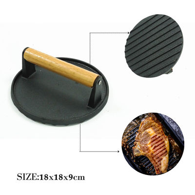 Ματ μαύρα εξαρτήματα Cookware κουζινών Burger χυτοσιδήρου 7 ίντσας Τύπος