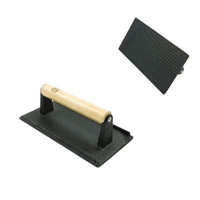 Τύπος μπριζόλας χυτοσιδήρου 21X11X1.2cm ορθογώνιος με την ξύλινη λαβή