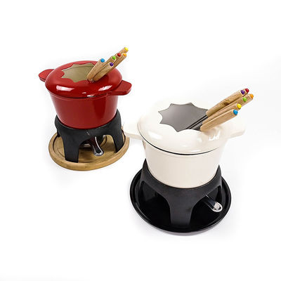 Fondue χυτοσιδήρου cOem Fondue τυριών σμάλτων μη ραβδιών δοχεία 1,5 τέταρτο γαλλονιού