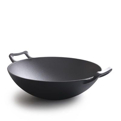 Βιντέο 32/36cm χυτοσίδηρο Wok με διπλά αυτιά